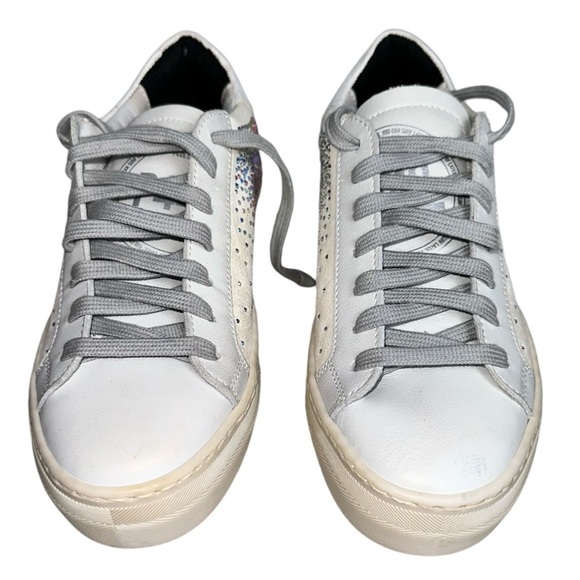 P448 Thea Platform Sneaker White w/ Iridescent Crystals EU Size 36 USA 5.5 5 - Picture 2 of 13